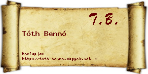 Tóth Bennó névjegykártya
