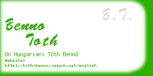 benno toth business card